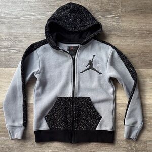 Jordan Kids Speckled Gray and Black Hoodie